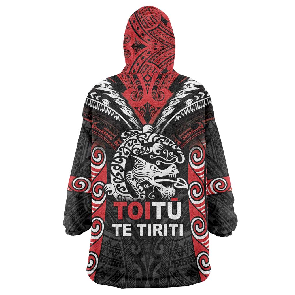 Aotearoa Mana Maori Wearable Blanket Hoodie Toitu Te Tiriti LT05 - Vibe Hoodie Shop