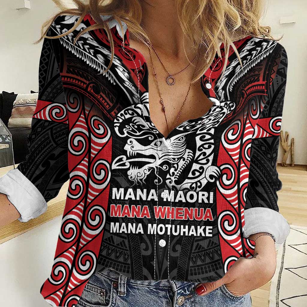 Aotearoa Mana Maori Women Casual Shirt Toitu Te Tiriti LT05 - Vibe Hoodie Shop