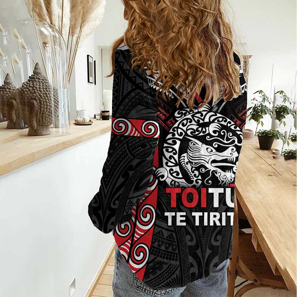 Aotearoa Mana Maori Women Casual Shirt Toitu Te Tiriti LT05 - Vibe Hoodie Shop