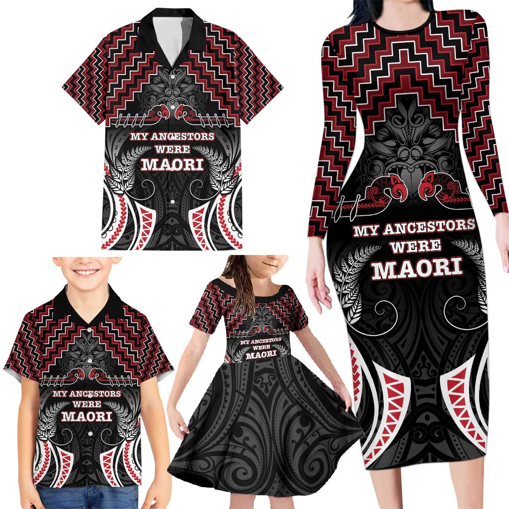 Aotearoa Family Matching Long Sleeve Bodycon Dress and Hawaiian Shirt Proud To Be Maori