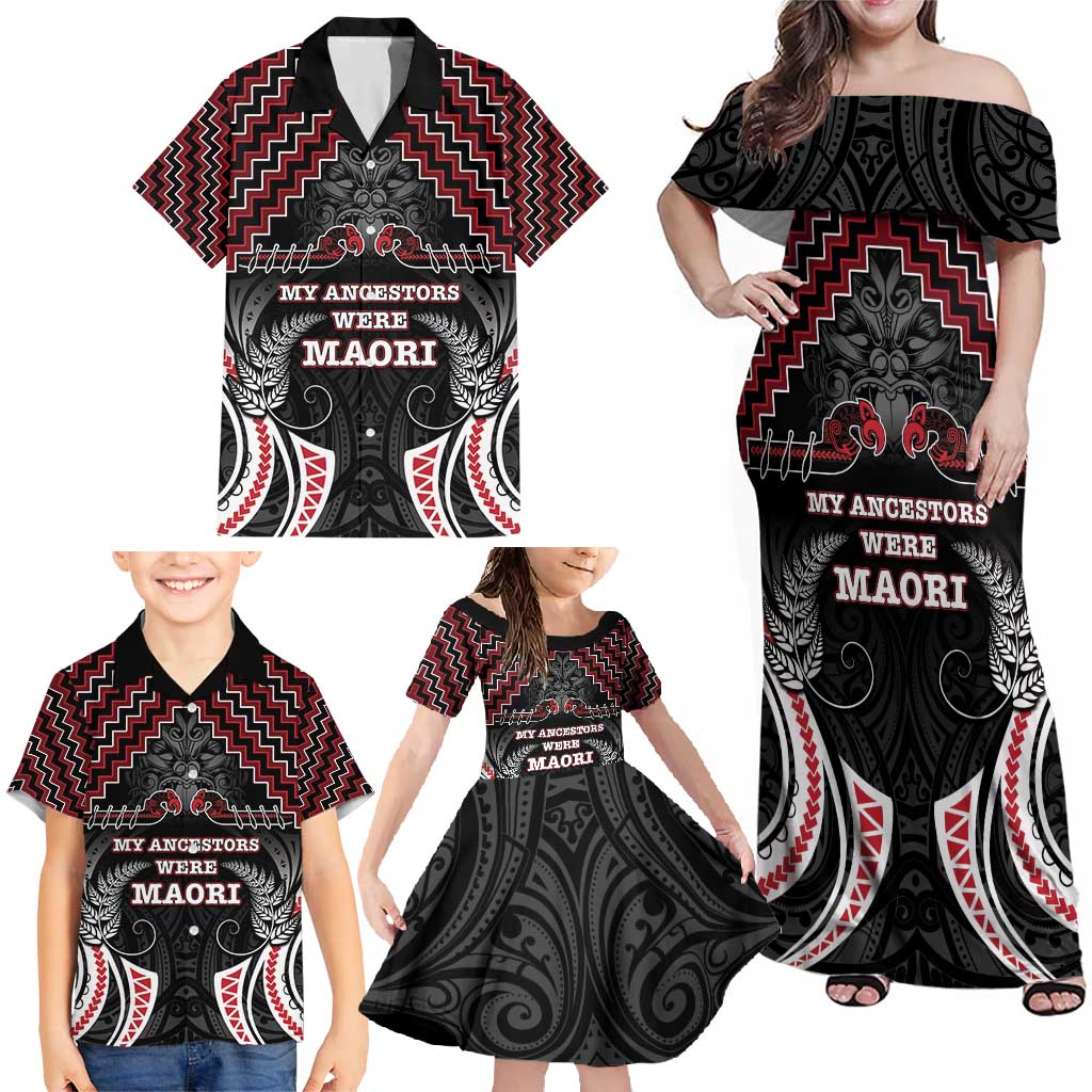 Aotearoa Family Matching Off Shoulder Maxi Dress and Hawaiian Shirt Proud To Be Maori