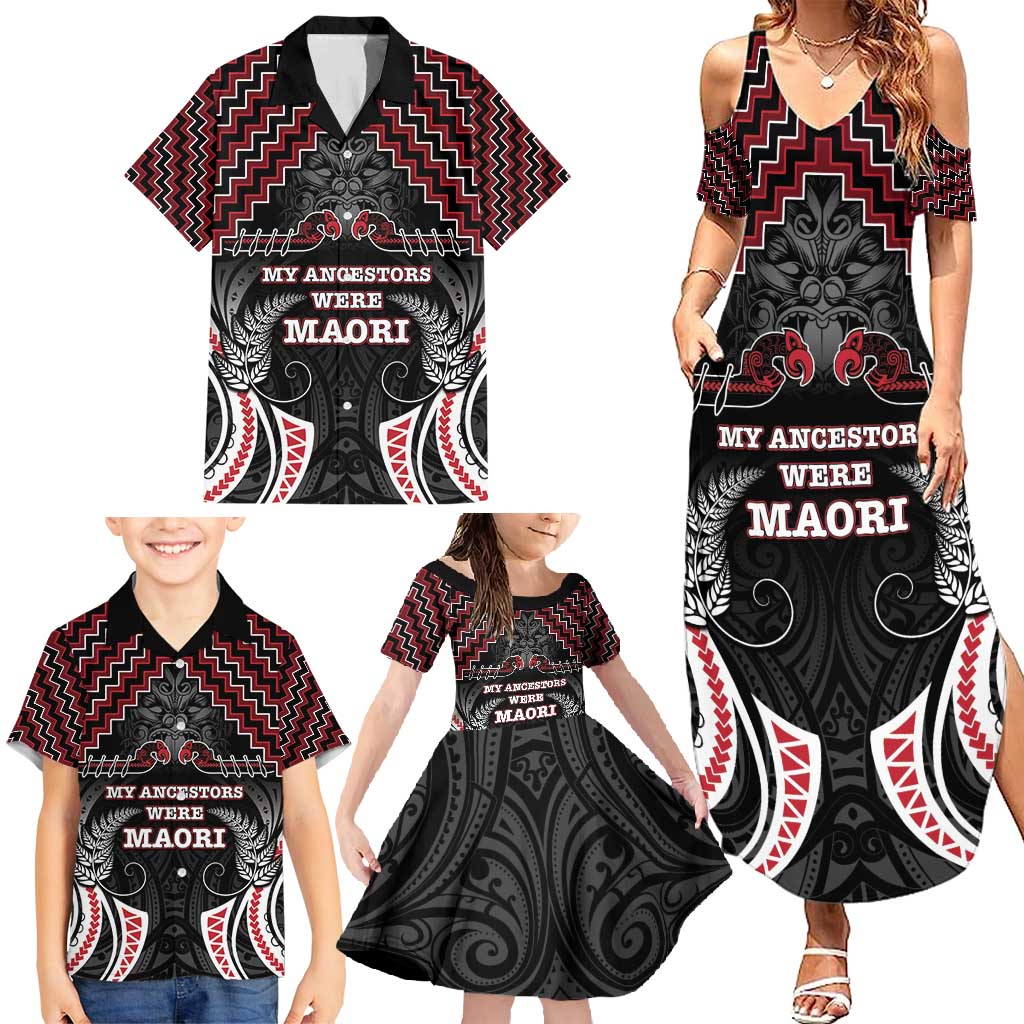 Aotearoa Family Matching Summer Maxi Dress and Hawaiian Shirt Proud To Be Maori