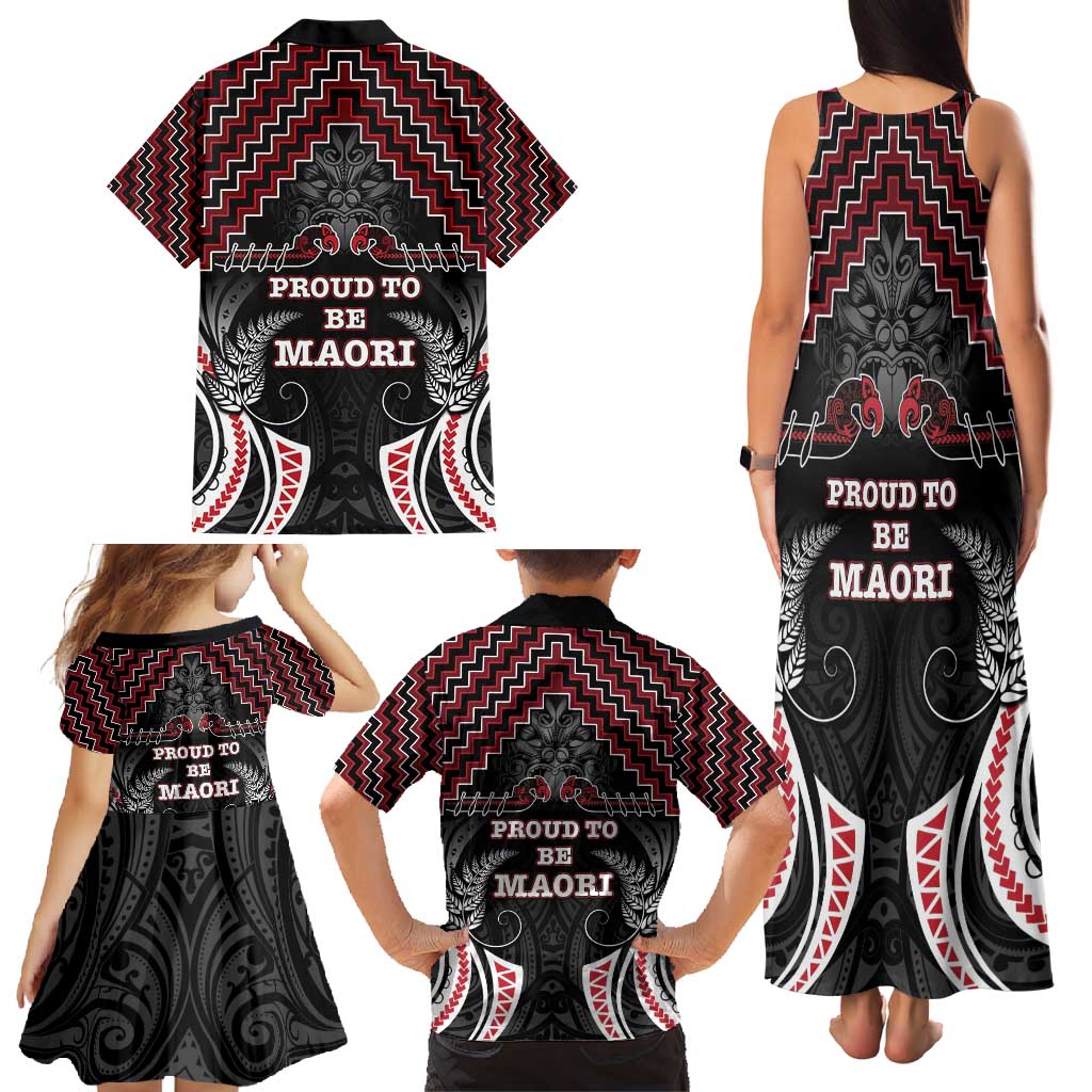 Aotearoa Family Matching Tank Maxi Dress and Hawaiian Shirt Proud To Be Maori