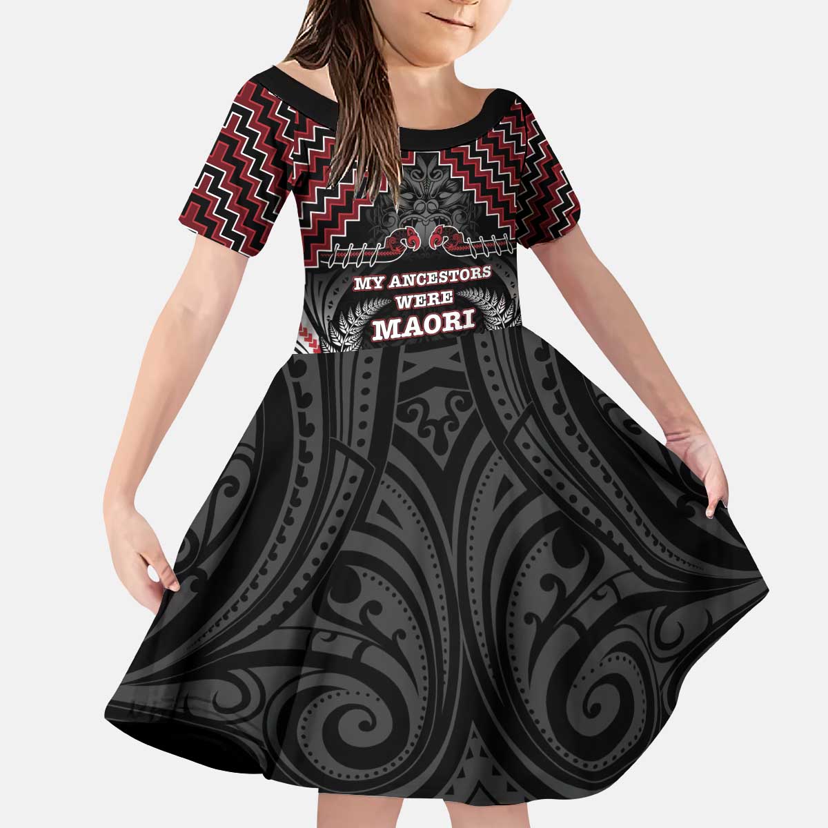 Aotearoa Kid Short Sleeve Dress Proud To Be Maori LT05 - Vibe Hoodie Shop