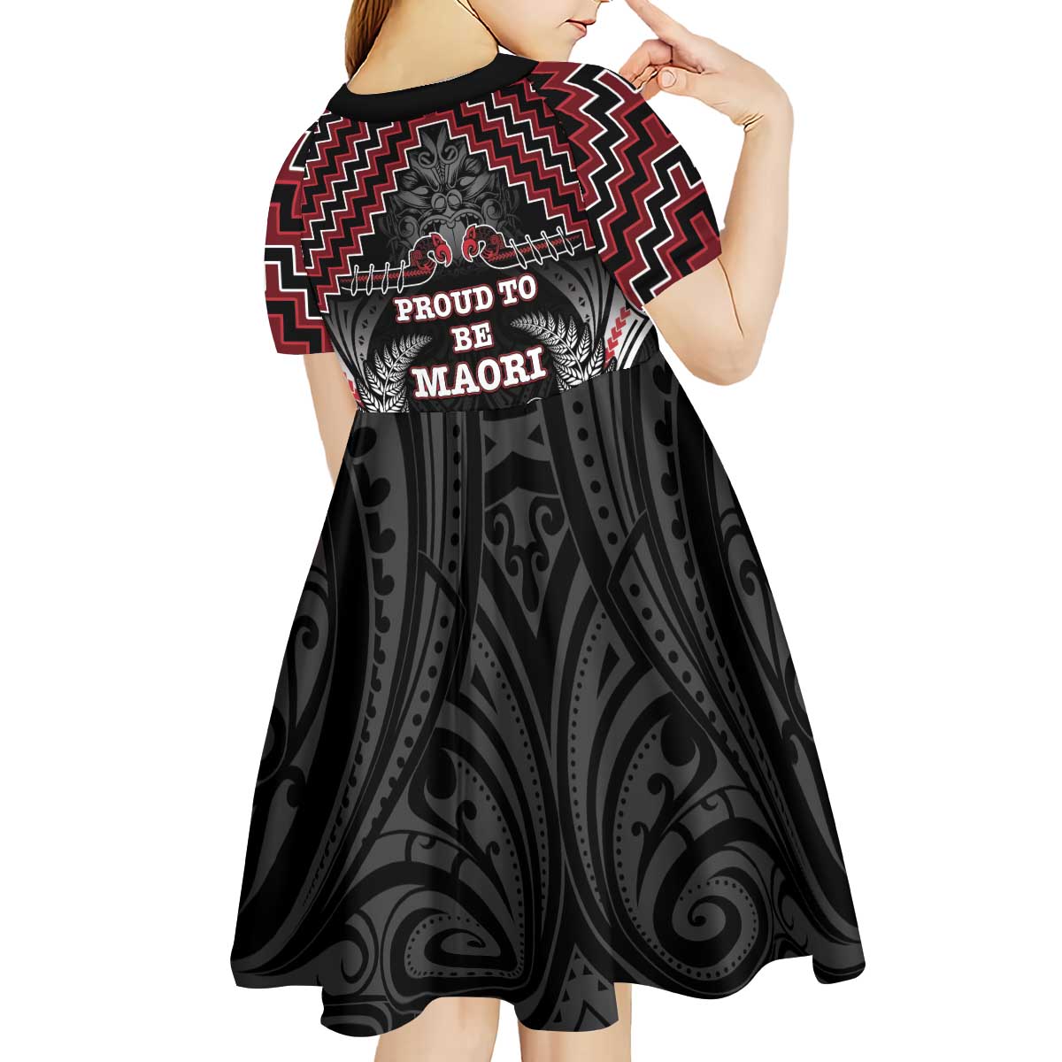 Aotearoa Kid Short Sleeve Dress Proud To Be Maori LT05 - Vibe Hoodie Shop