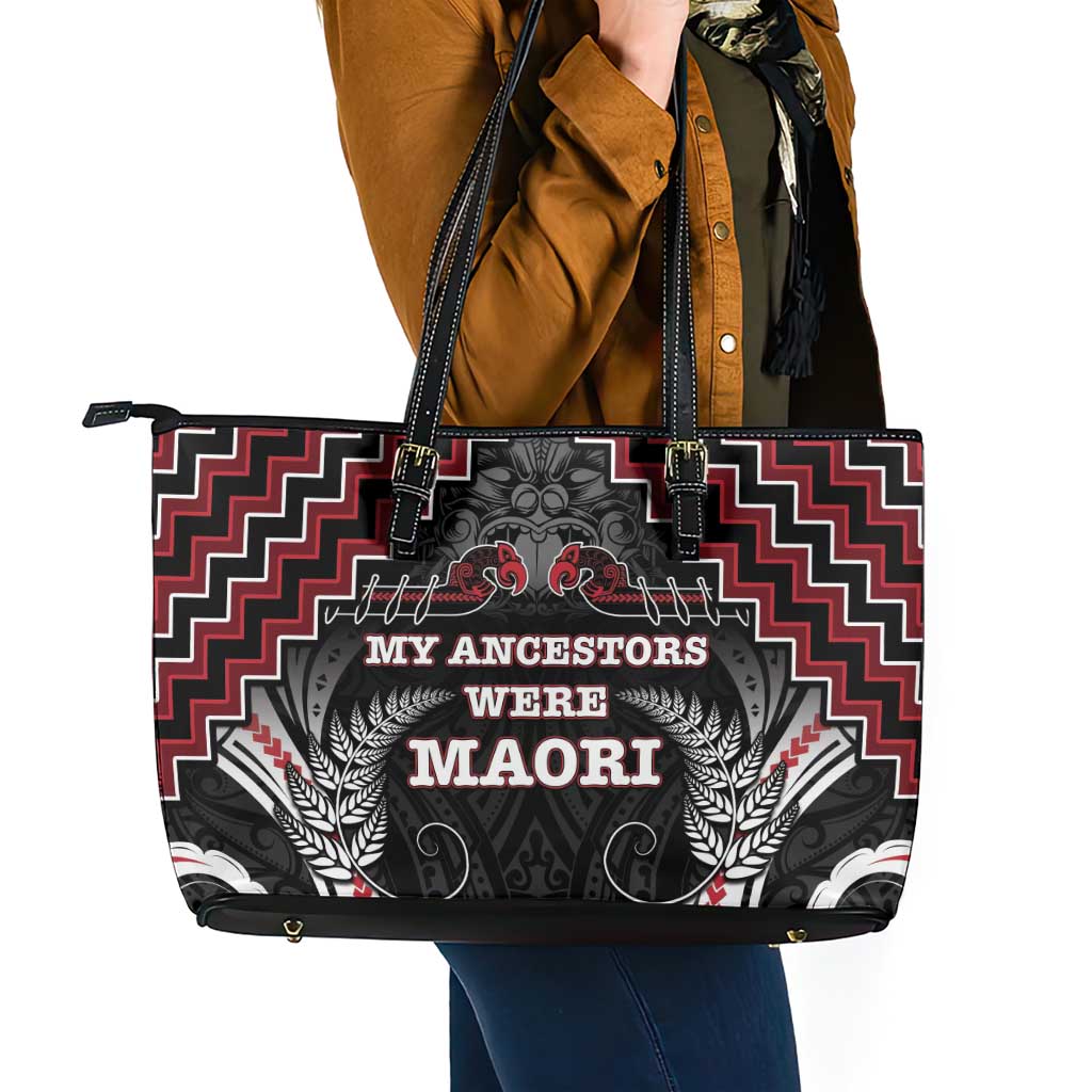 Aotearoa Leather Tote Bag Proud To Be Maori