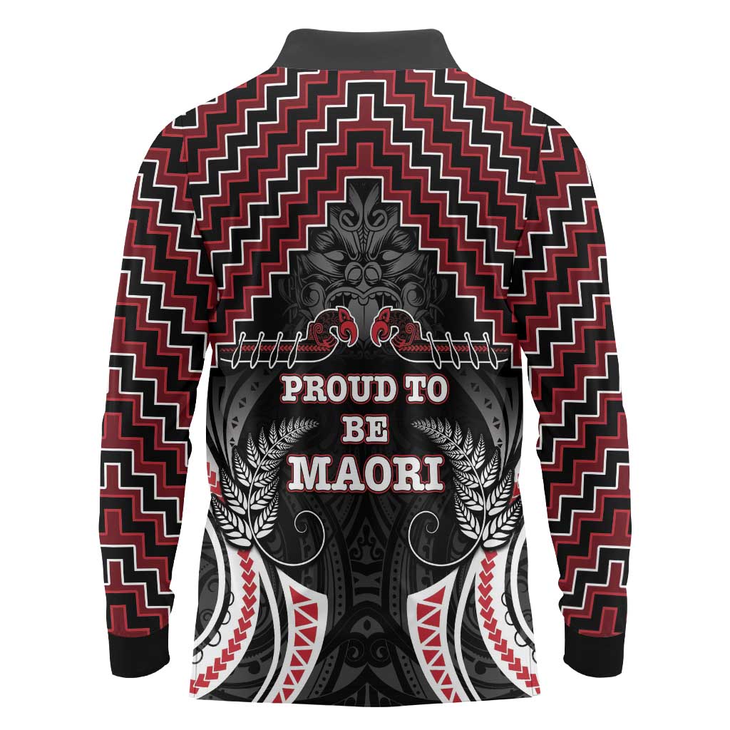 Aotearoa Long Sleeve Polo Shirt Proud To Be Maori