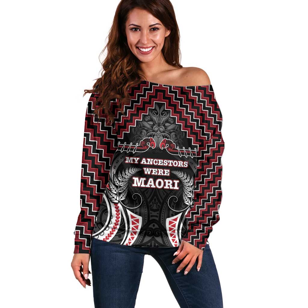 Aotearoa Off Shoulder Sweater Proud To Be Maori LT05 - Vibe Hoodie Shop