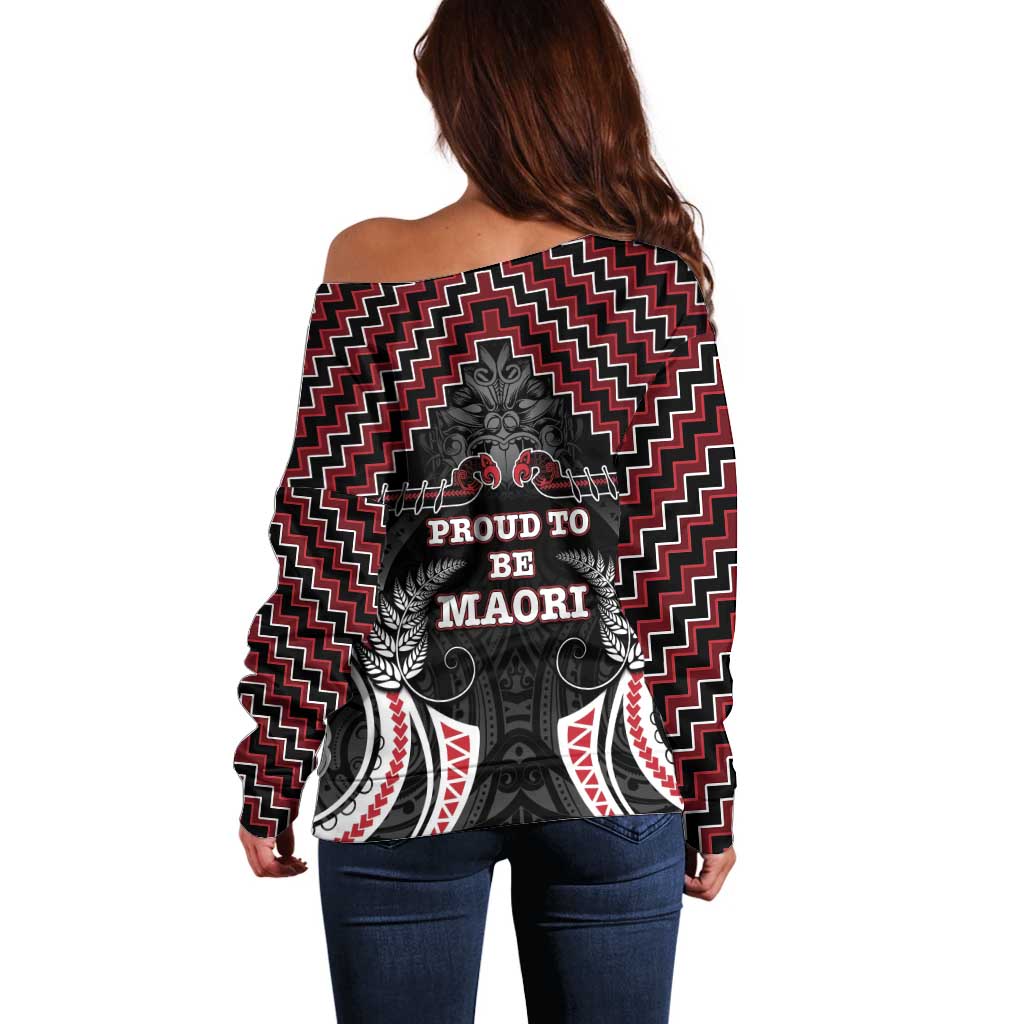 Aotearoa Off Shoulder Sweater Proud To Be Maori LT05 - Vibe Hoodie Shop