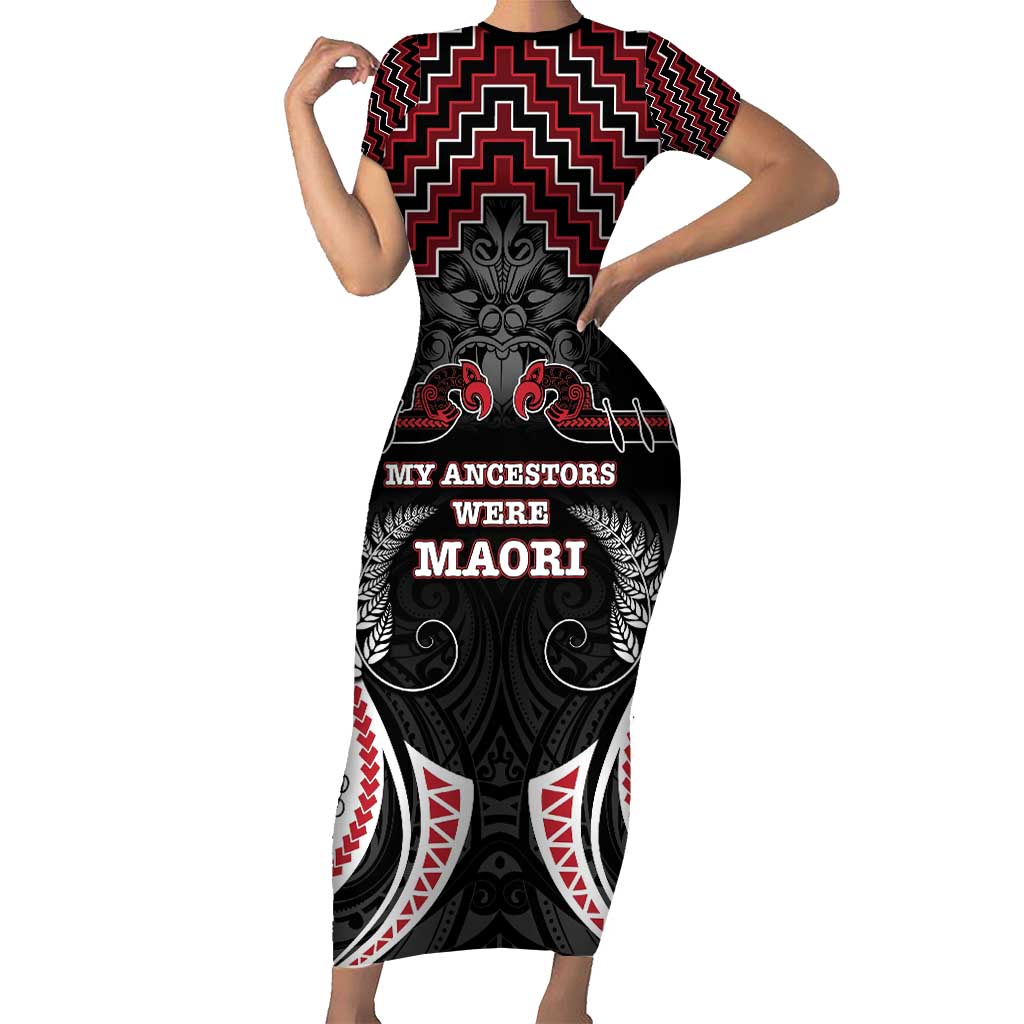 Aotearoa Short Sleeve Bodycon Dress Proud To Be Maori