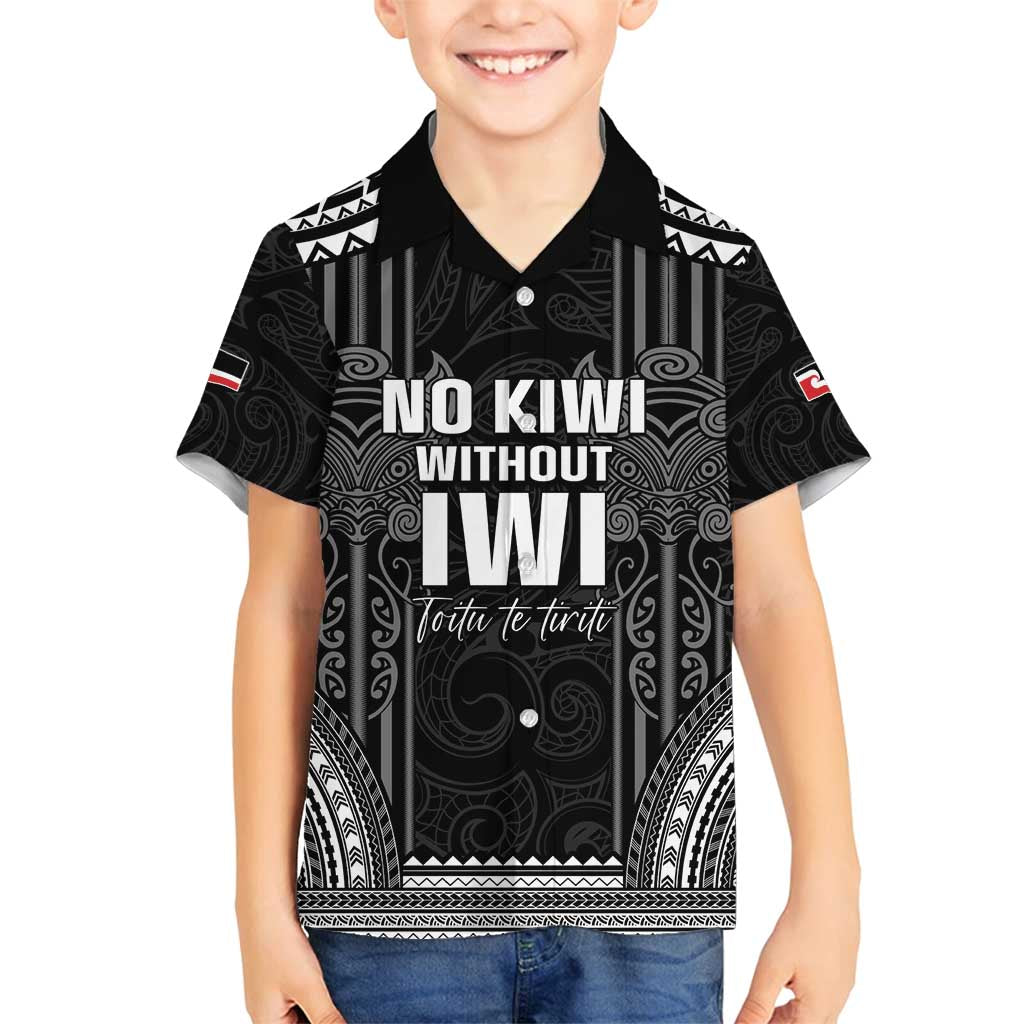 Aotearoa Toitu Te Tiriti Family Matching Long Sleeve Bodycon Dress and Hawaiian Shirt No Kiwi Without Iwi