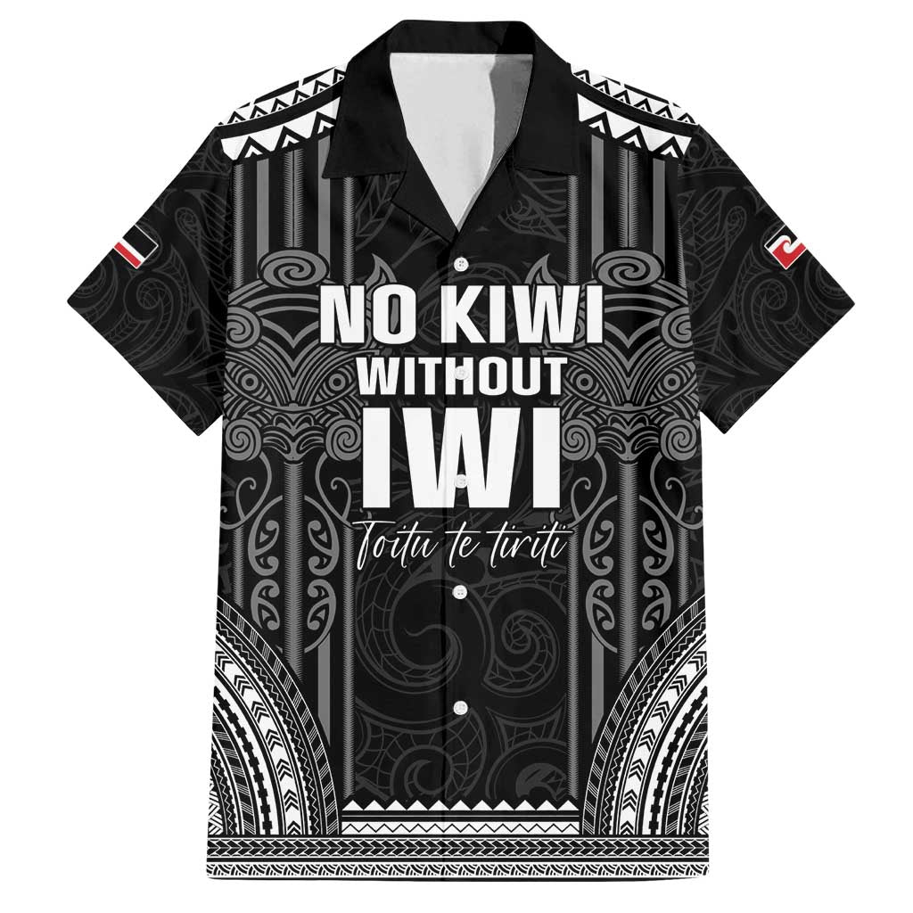 Aotearoa Toitu Te Tiriti Family Matching Off Shoulder Short Dress and Hawaiian Shirt No Kiwi Without Iwi