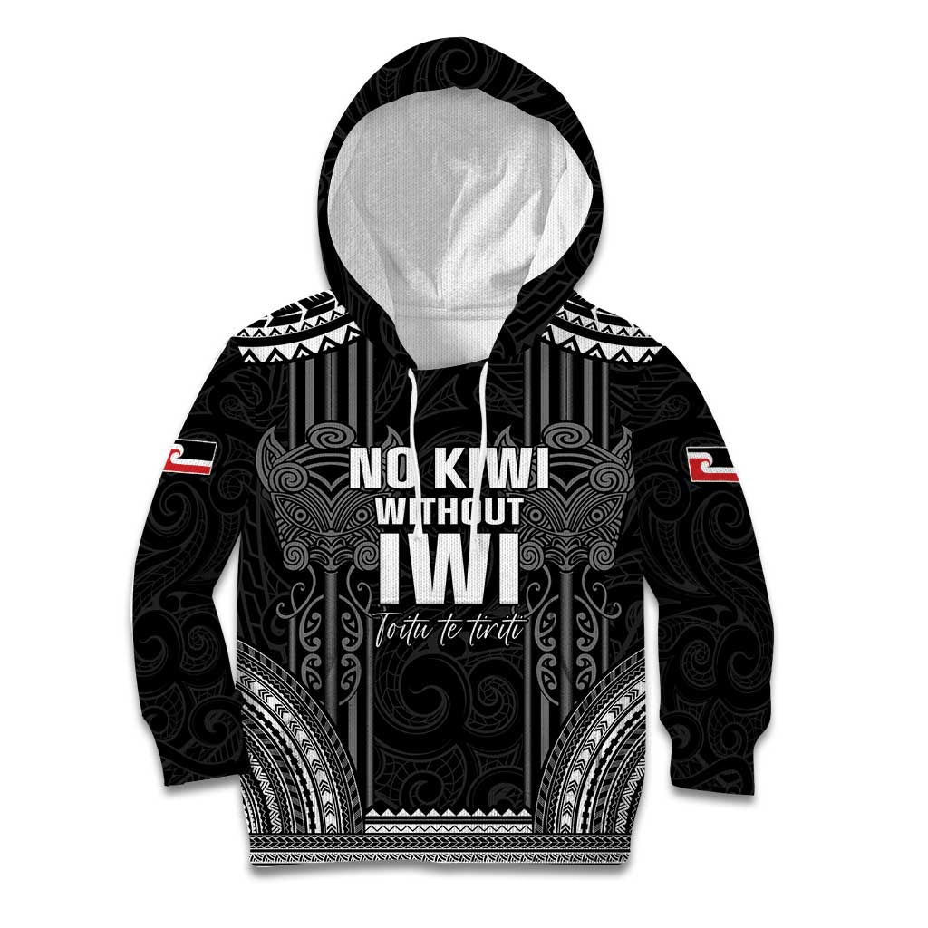 Aotearoa Toitu Te Tiriti Kid Hoodie No Kiwi Without Iwi LT05 - Vibe Hoodie Shop