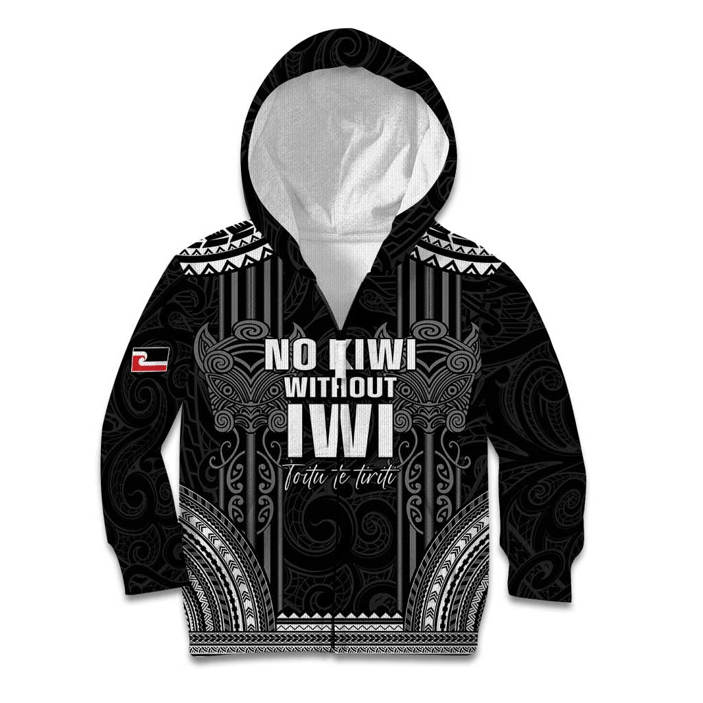 Aotearoa Toitu Te Tiriti Kid Hoodie No Kiwi Without Iwi LT05 - Vibe Hoodie Shop