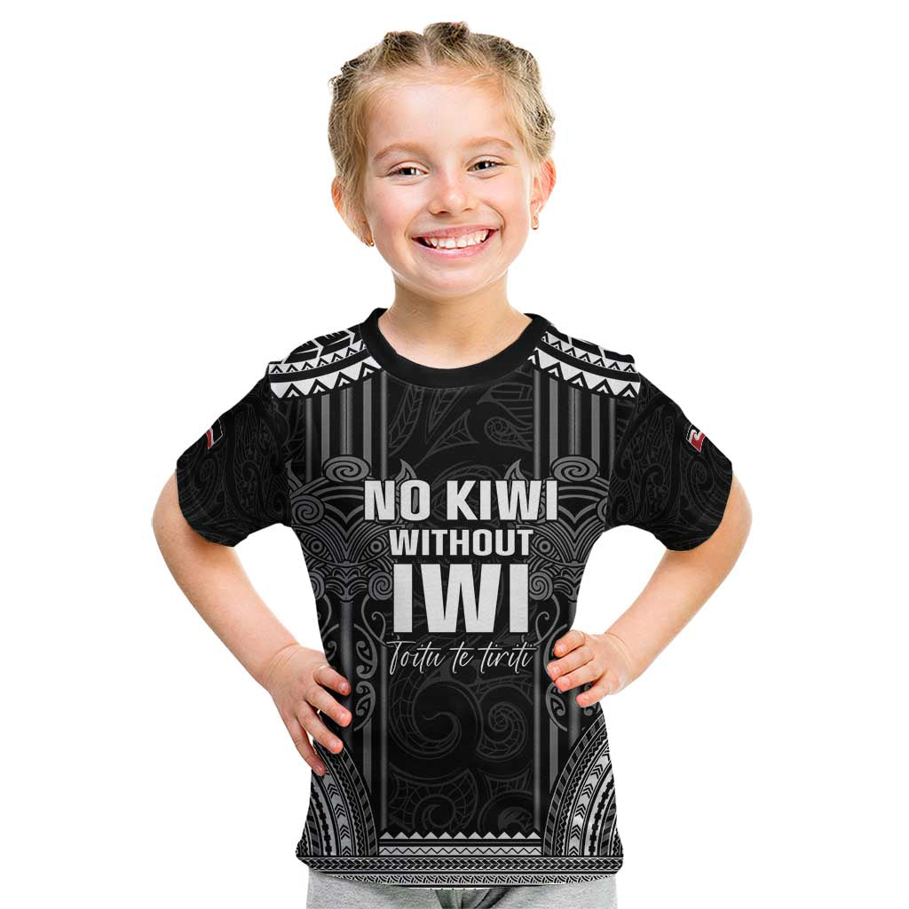 Aotearoa Toitu Te Tiriti Kid T Shirt No Kiwi Without Iwi LT05 - Vibe Hoodie Shop