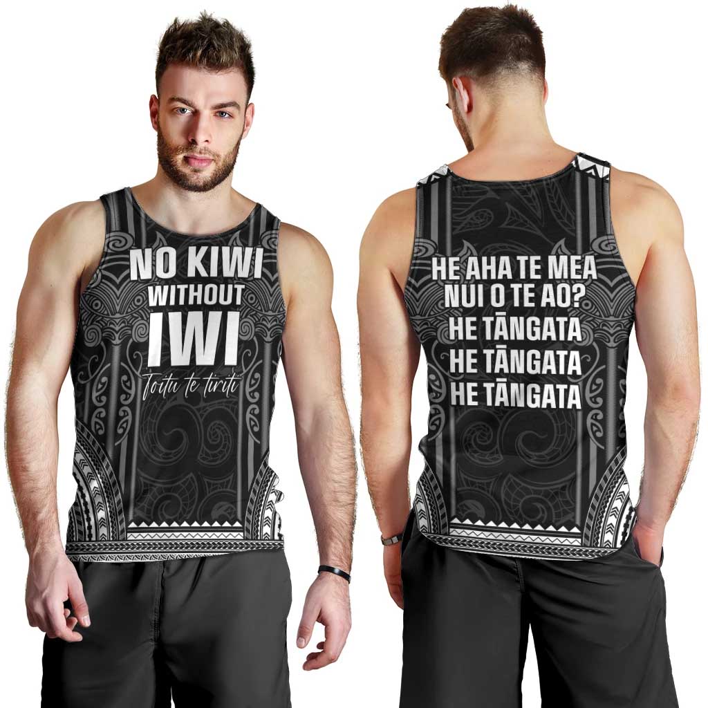 Aotearoa Toitu Te Tiriti Men Tank Top No Kiwi Without Iwi LT05 - Vibe Hoodie Shop