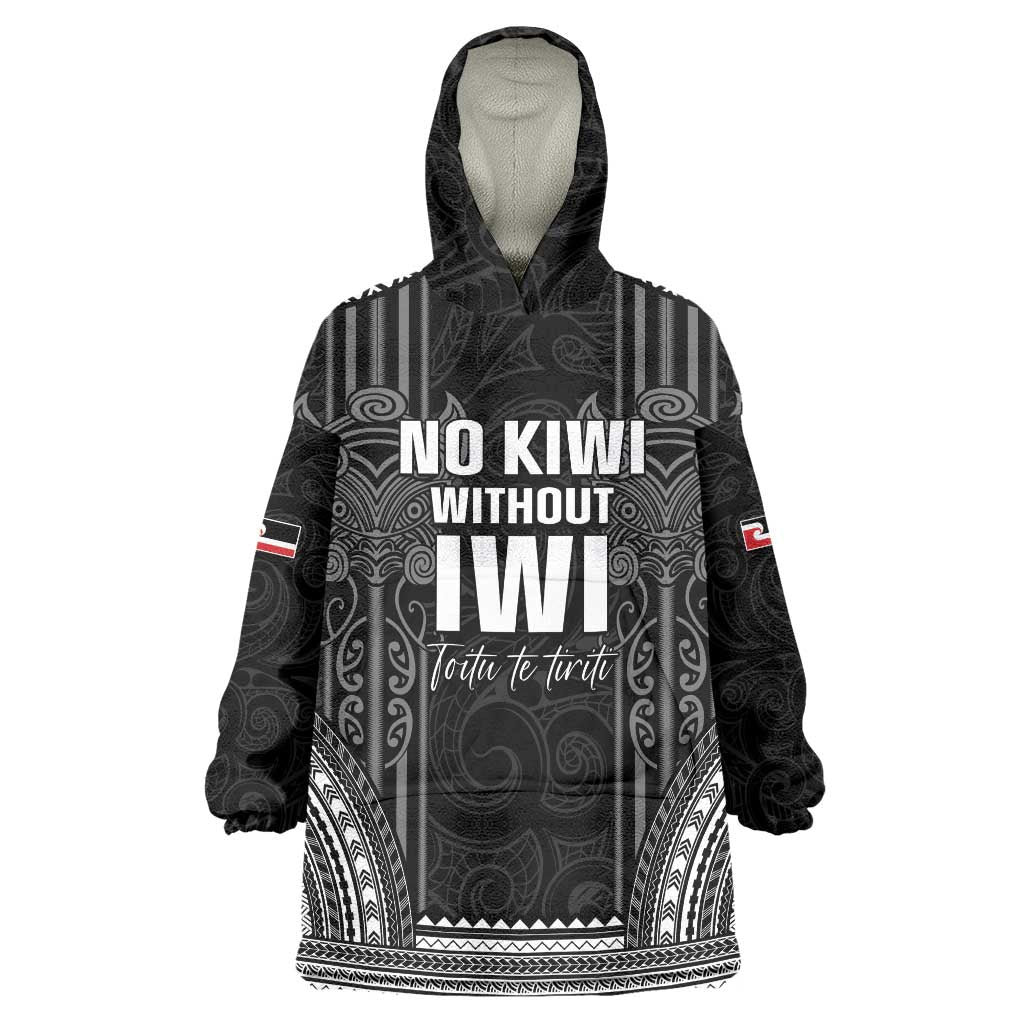 Aotearoa Toitu Te Tiriti Wearable Blanket Hoodie No Kiwi Without Iwi LT05 - Vibe Hoodie Shop