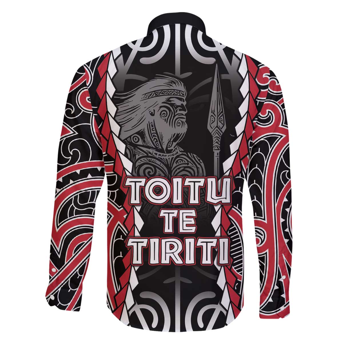 Aotearoa Waitangi Day Family Matching Off The Shoulder Long Sleeve Dress and Hawaiian Shirt Maori Warrior Tribal Tattoo