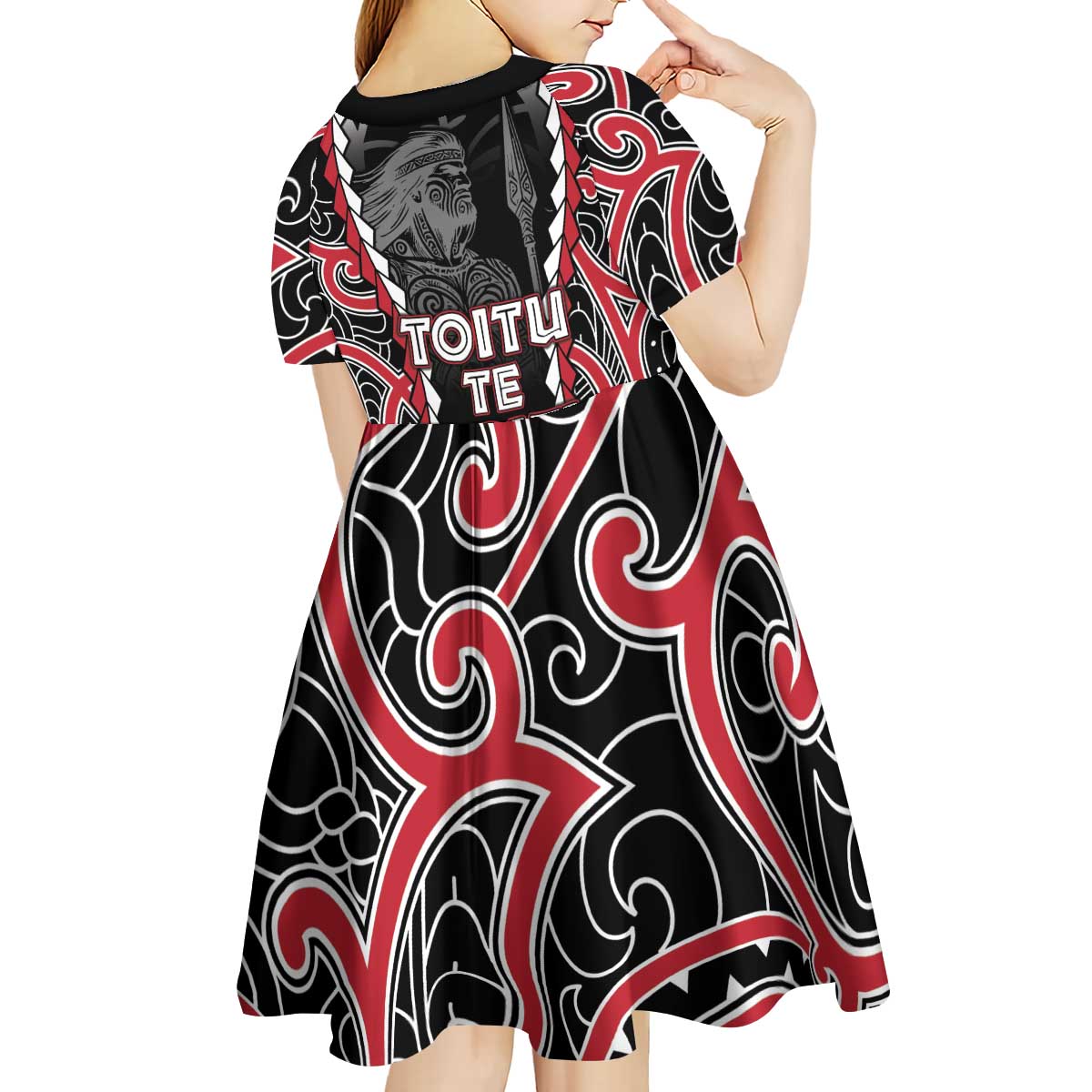 Aotearoa Waitangi Day Kid Short Sleeve Dress Maori Warrior Tribal Tattoo LT05 - Vibe Hoodie Shop