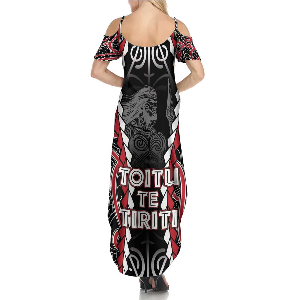 Aotearoa Waitangi Day Summer Maxi Dress Maori Warrior Tribal Tattoo