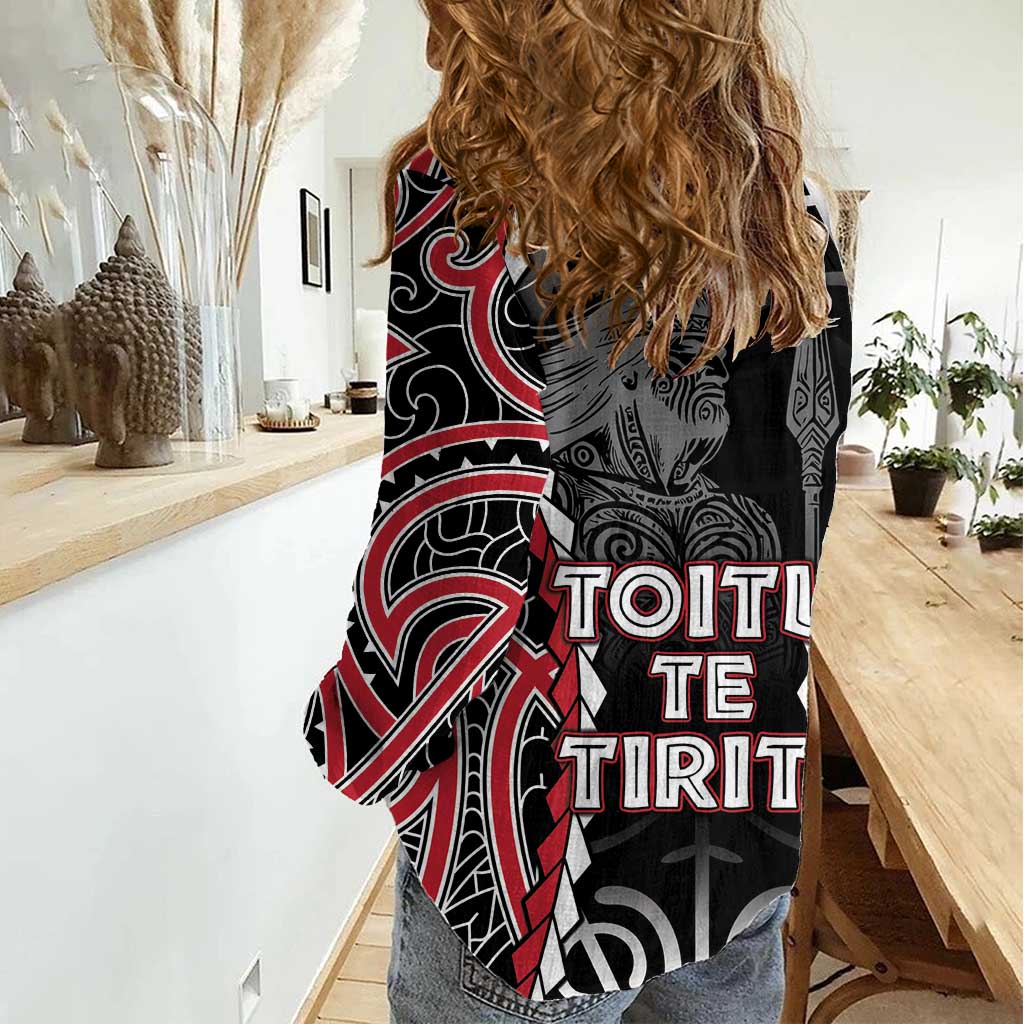 Aotearoa Waitangi Day Women Casual Shirt Maori Warrior Tribal Tattoo LT05 - Vibe Hoodie Shop