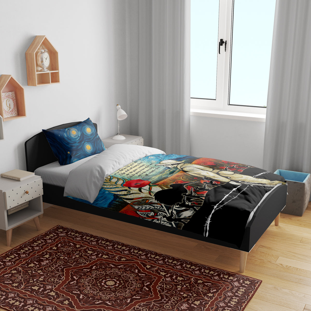 Kei Wareware Tatou New Zealand ANZAC Day Bedding Set Starry Night Inspo Style LT05 - Vibe Hoodie Shop