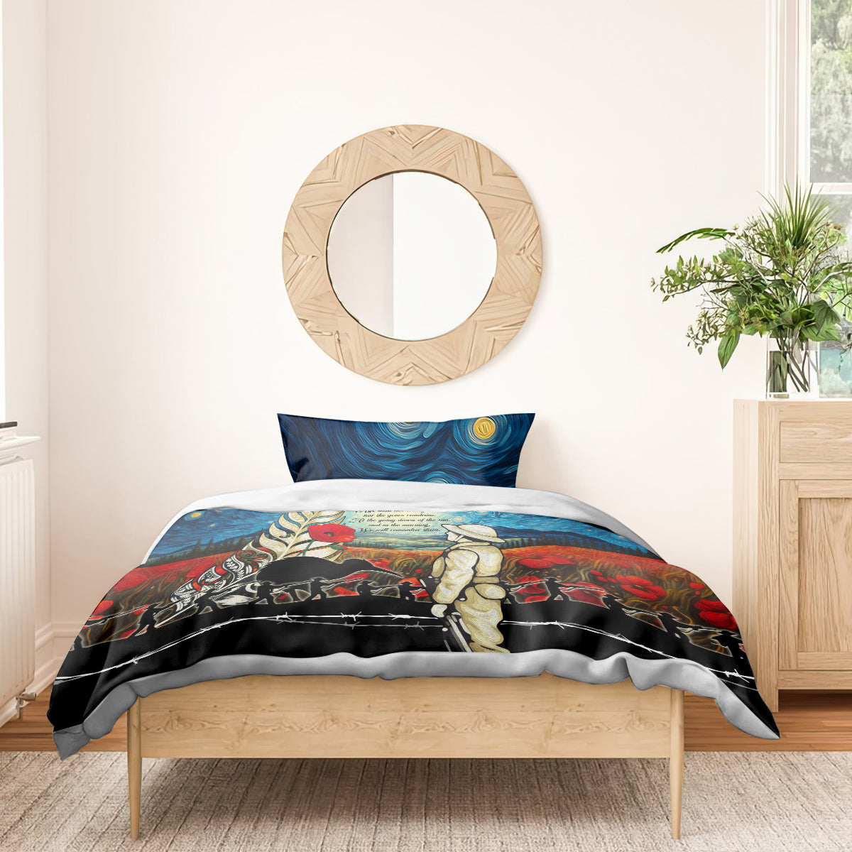 Kei Wareware Tatou New Zealand ANZAC Day Bedding Set Starry Night Inspo Style LT05 - Vibe Hoodie Shop