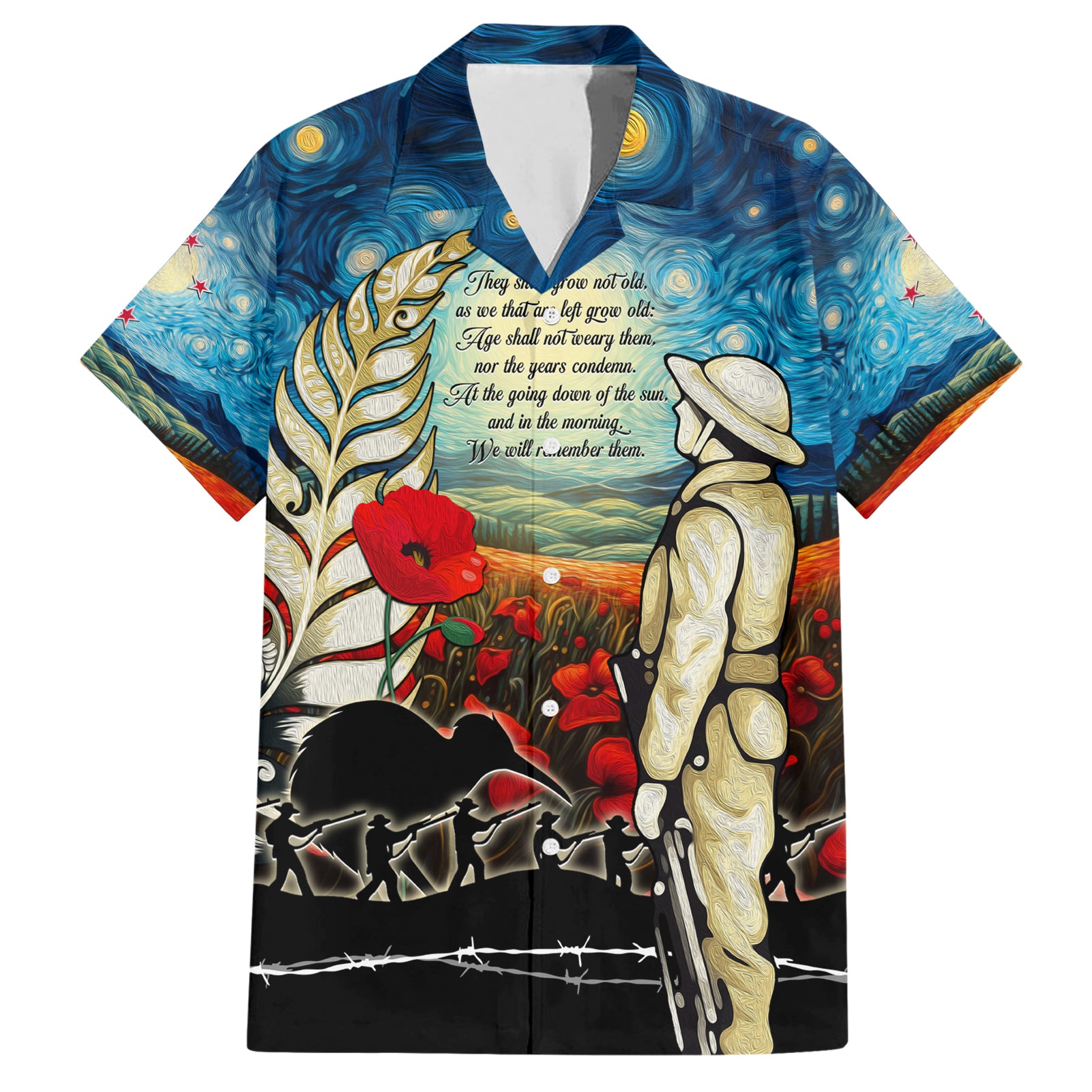 Kei Wareware Tatou New Zealand ANZAC Day Hawaiian Shirt Starry Night Inspo Style LT05 - Vibe Hoodie Shop