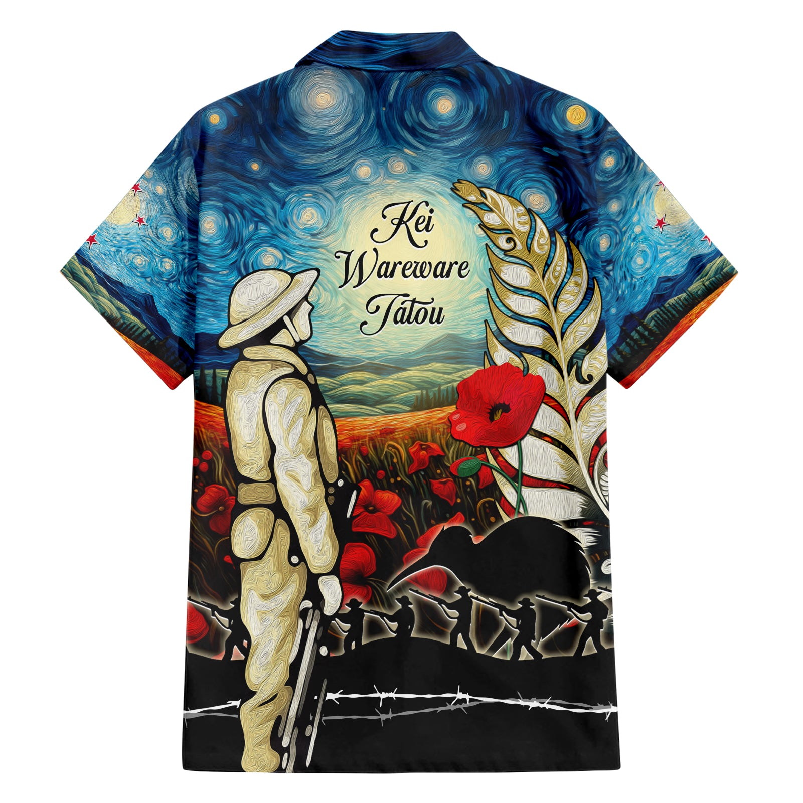 Kei Wareware Tatou New Zealand ANZAC Day Hawaiian Shirt Starry Night Inspo Style LT05 - Vibe Hoodie Shop