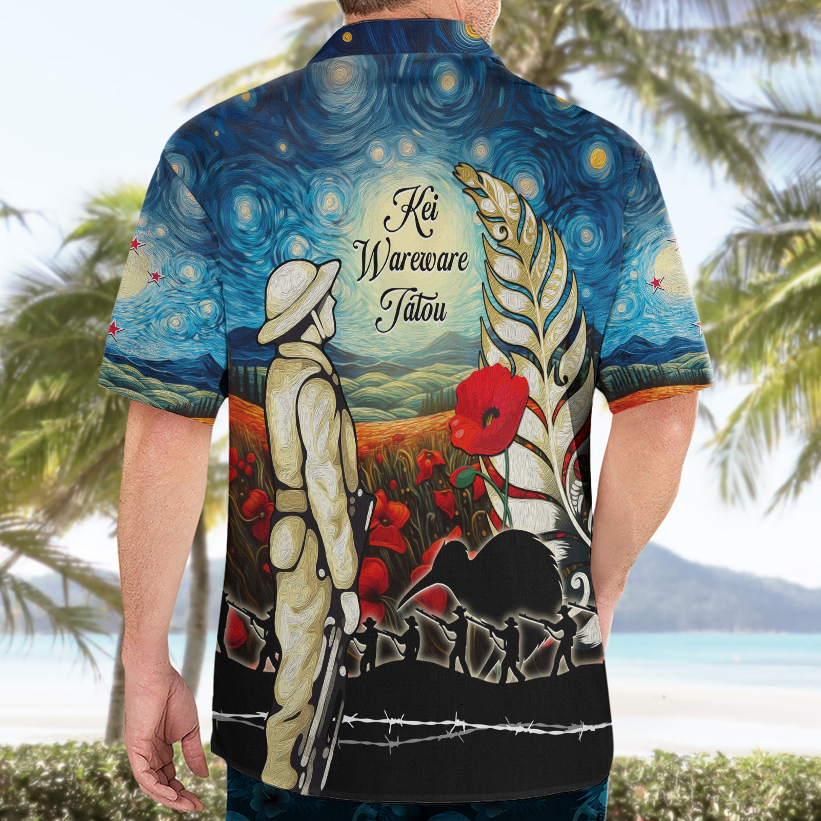 Kei Wareware Tatou New Zealand ANZAC Day Hawaiian Shirt Starry Night Inspo Style LT05 - Vibe Hoodie Shop