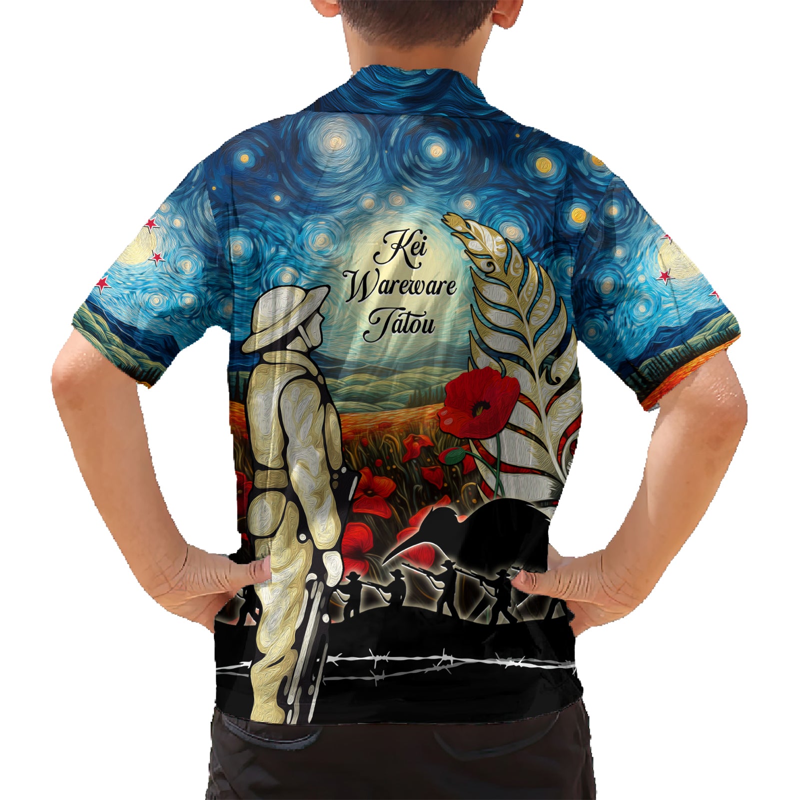 Kei Wareware Tatou New Zealand ANZAC Day Hawaiian Shirt Starry Night Inspo Style LT05 - Vibe Hoodie Shop