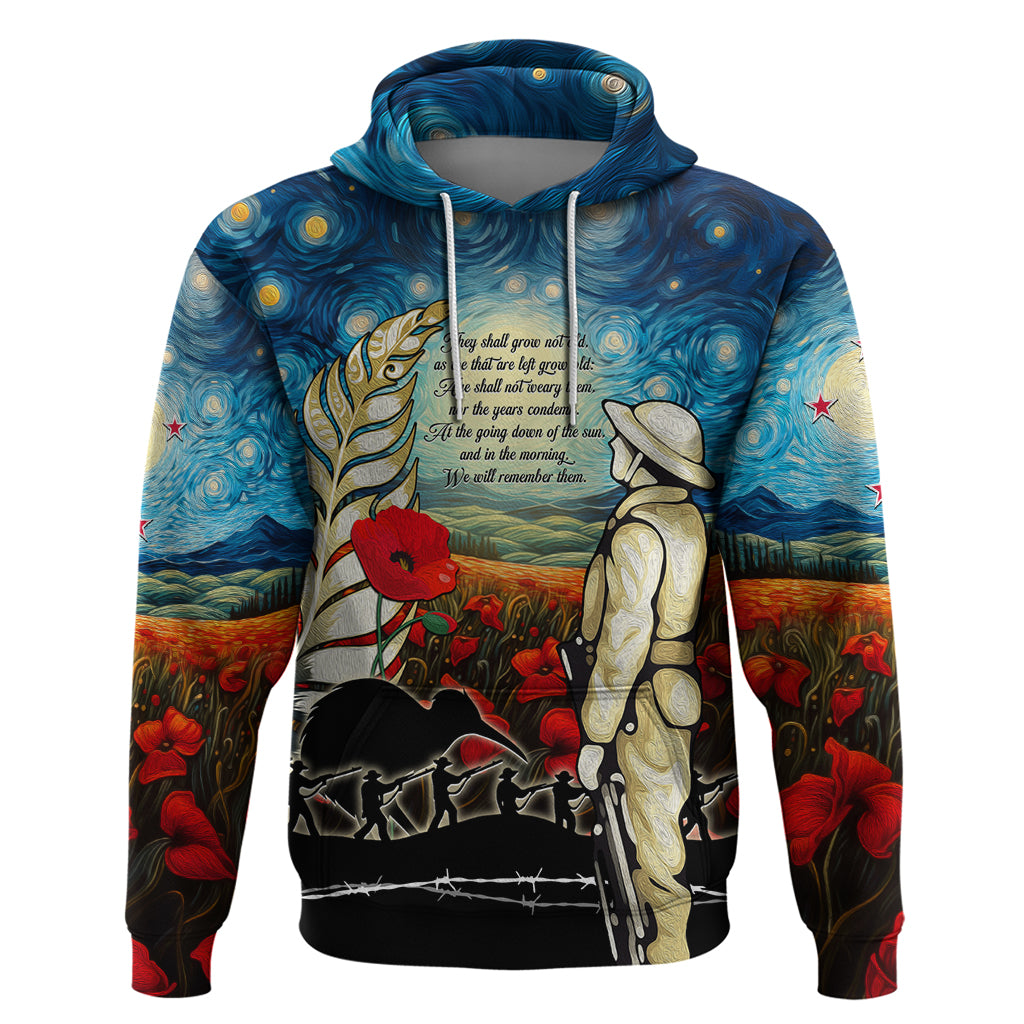 Kei Wareware Tatou New Zealand ANZAC Day Hoodie Starry Night Inspo Style LT05 - Vibe Hoodie Shop