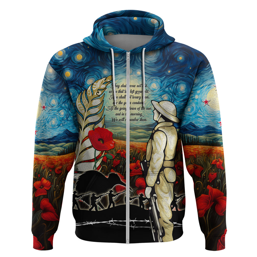 Kei Wareware Tatou New Zealand ANZAC Day Hoodie Starry Night Inspo Style LT05 - Vibe Hoodie Shop