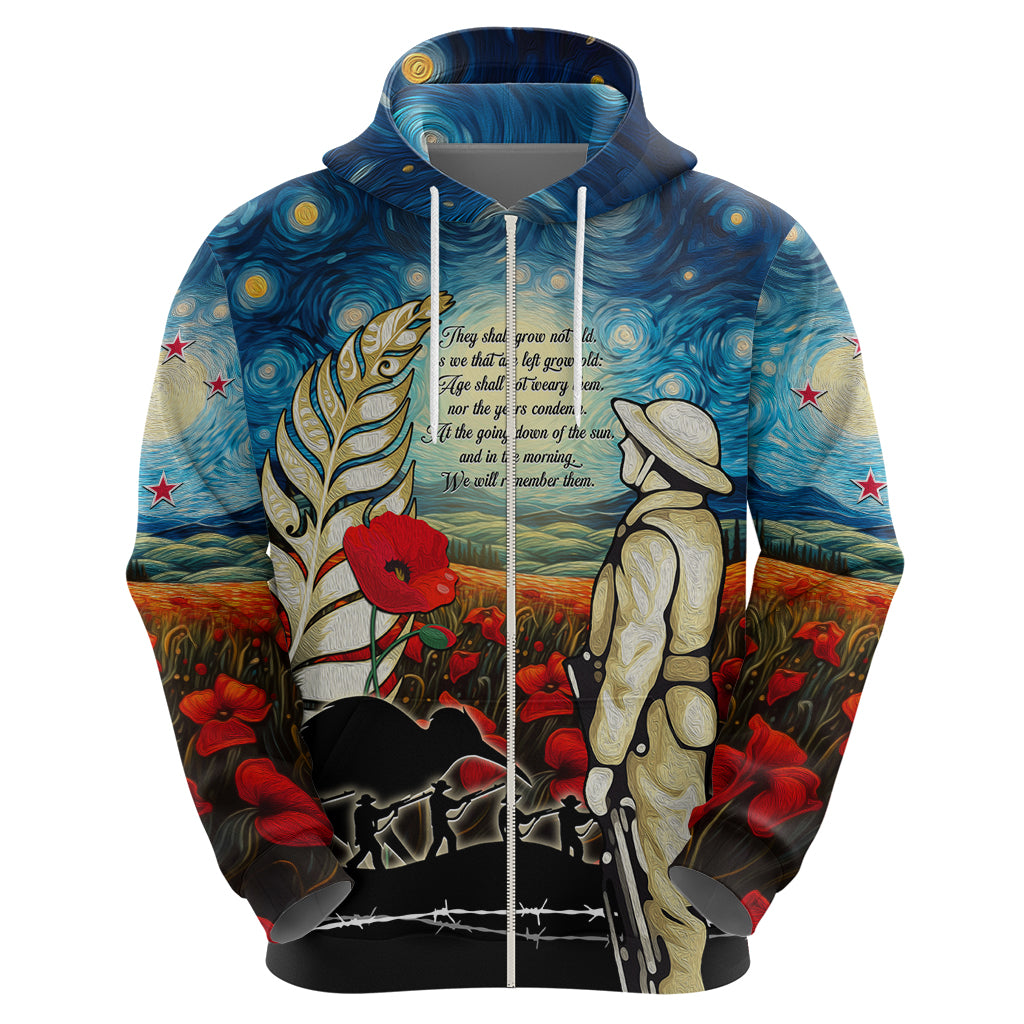 Kei Wareware Tatou New Zealand ANZAC Day Hoodie Starry Night Inspo Style LT05 - Vibe Hoodie Shop
