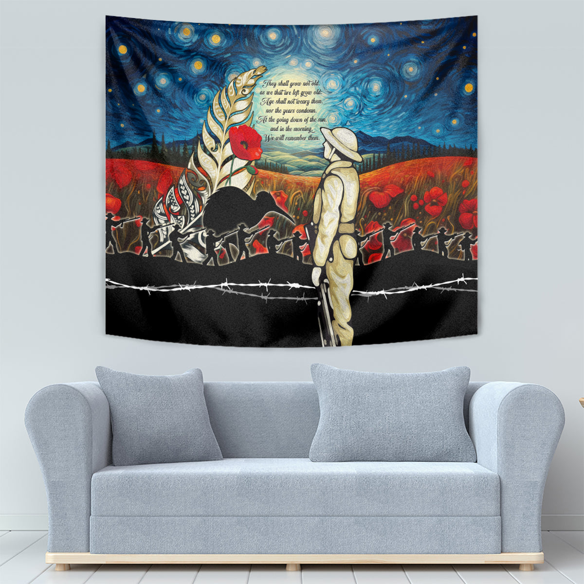 Kei Wareware Tatou New Zealand ANZAC Day Tapestry Starry Night Inspo Style LT05 - Vibe Hoodie Shop