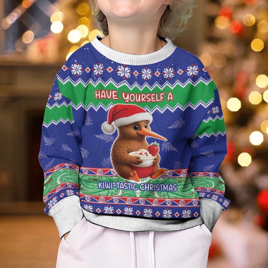 New Zealand Christmas Kid Ugly Christmas Sweater Have Yourself A Kiwi-tastic Christmas - Vibe Hoodie