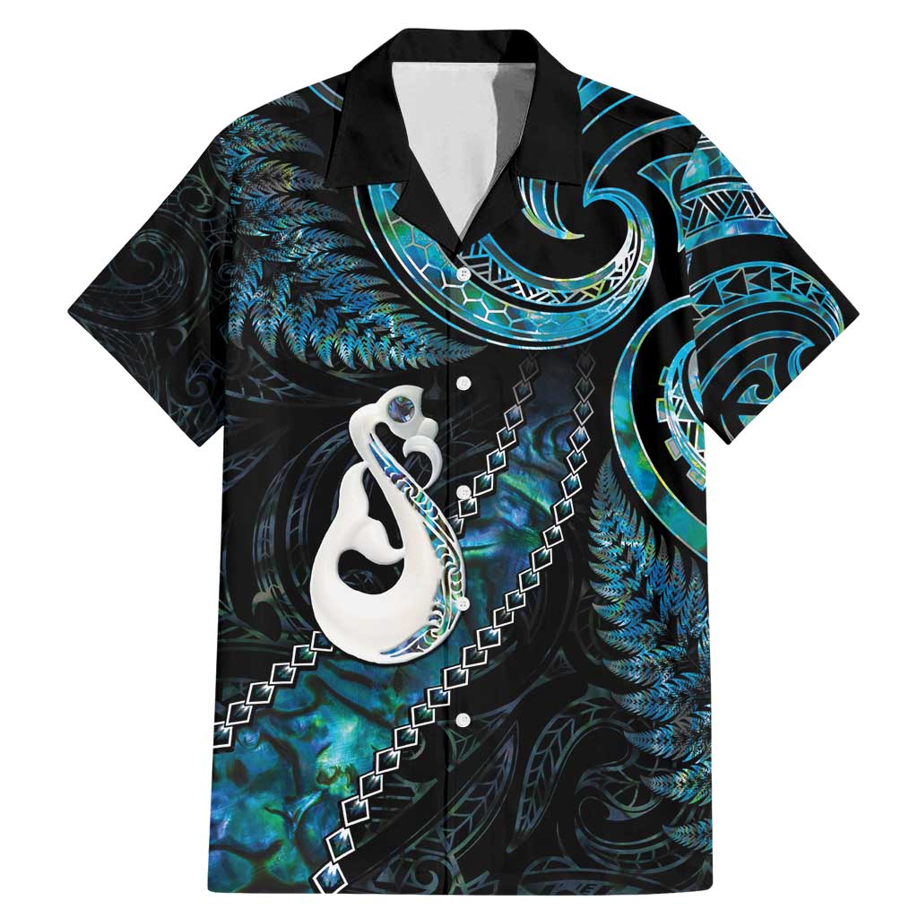 New Zealand Aotearoa Family Matching Mermaid Dress and Hawaiian Shirt Maori Manaia Paua Shell Glitter Turquoise