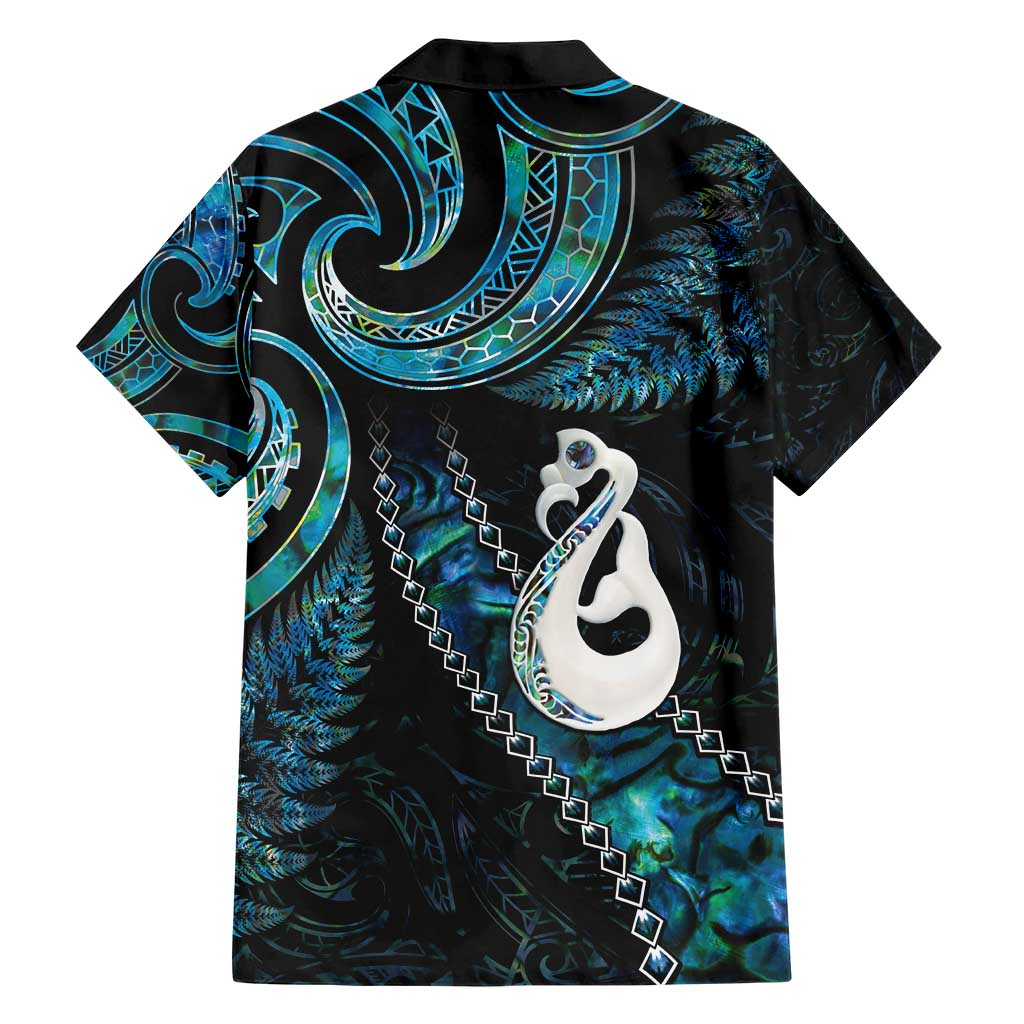 New Zealand Aotearoa Hawaiian Shirt Maori Manaia Paua Shell Glitter Turquoise LT05 - Vibe Hoodie Shop