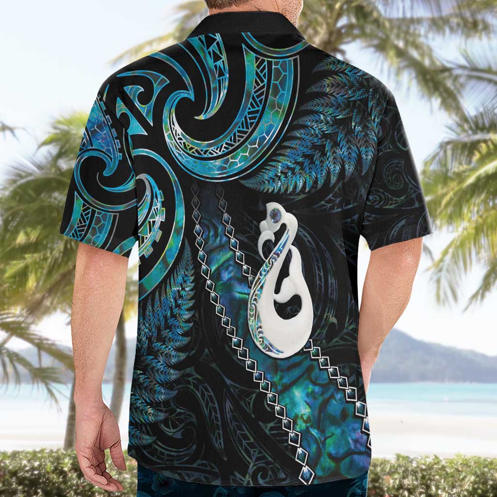 New Zealand Aotearoa Hawaiian Shirt Maori Manaia Paua Shell Glitter Turquoise LT05 - Vibe Hoodie Shop