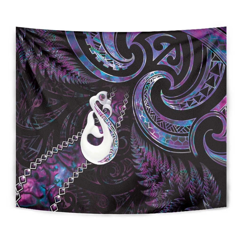 New Zealand Aotearoa Tapestry Maori Manaia Paua Shell Glitter Purple LT05 - Vibe Hoodie Shop