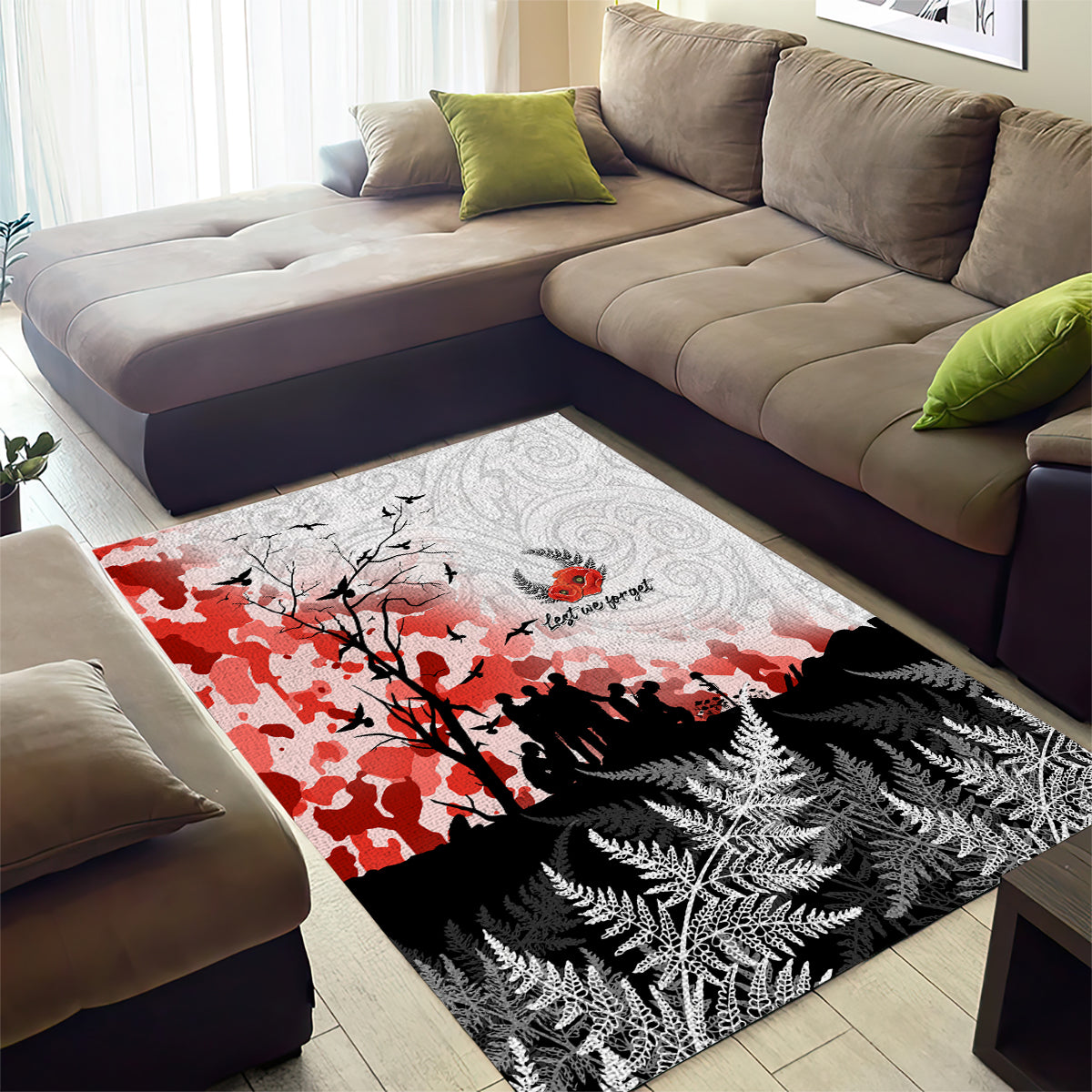 Kei Wareware Tatou New Zealand ANZAC Day Area Rug Lest We Forget LT05 - Vibe Hoodie Shop