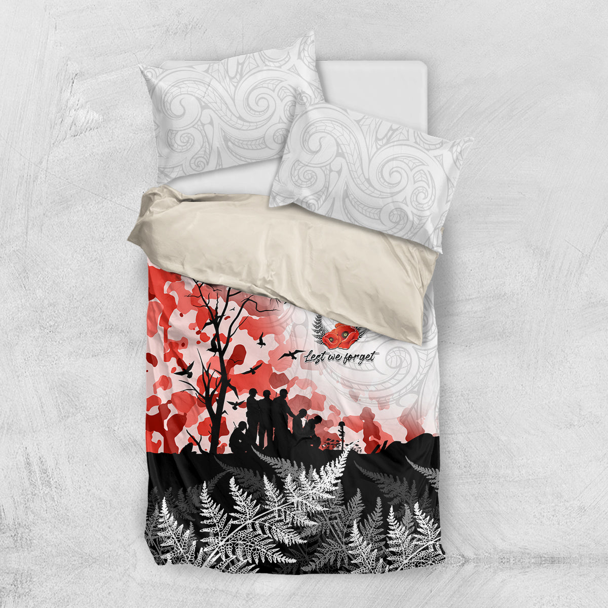 Kei Wareware Tatou New Zealand ANZAC Day Bedding Set Lest We Forget LT05 - Vibe Hoodie Shop