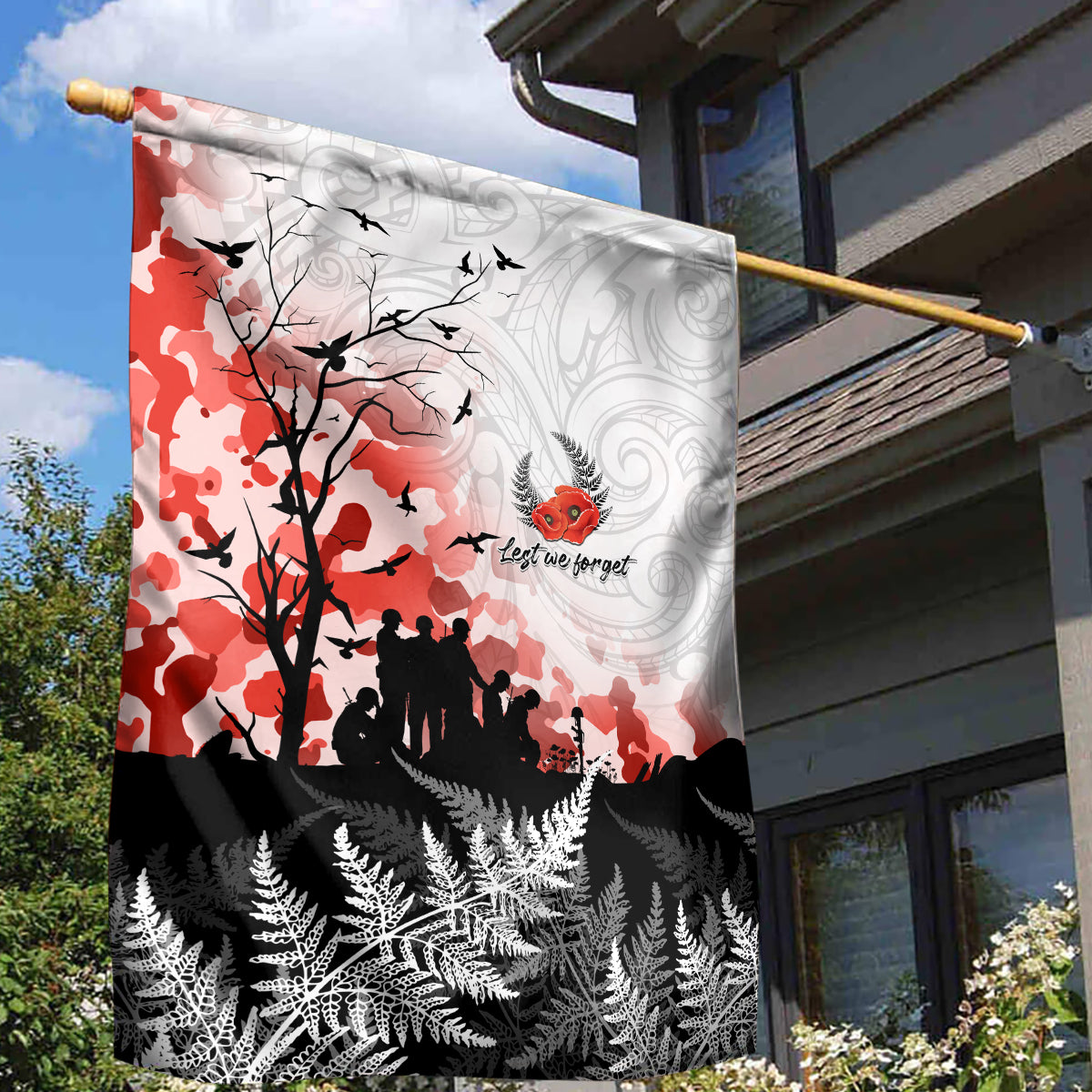 Kei Wareware Tatou New Zealand ANZAC Day Garden Flag Lest We Forget LT05 - Vibe Hoodie Shop