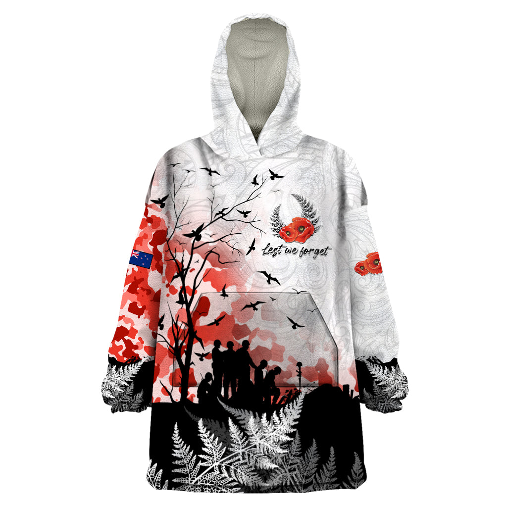 Kei Wareware Tatou New Zealand ANZAC Day Wearable Blanket Hoodie Lest We Forget LT05 - Vibe Hoodie Shop