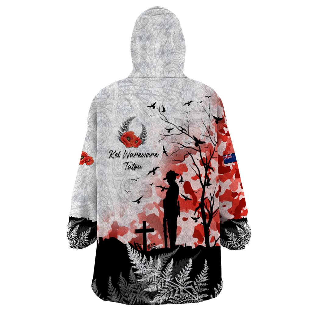 Kei Wareware Tatou New Zealand ANZAC Day Wearable Blanket Hoodie Lest We Forget LT05 - Vibe Hoodie Shop