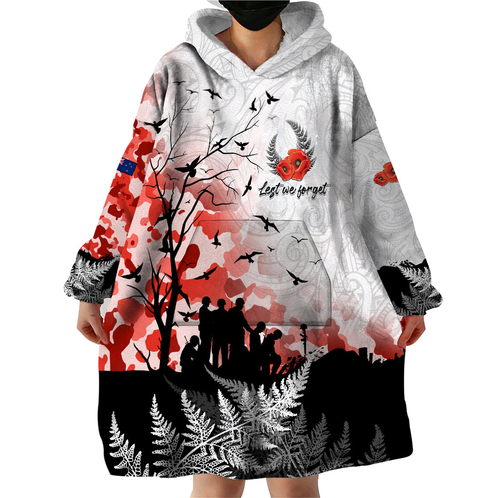 Kei Wareware Tatou New Zealand ANZAC Day Wearable Blanket Hoodie Lest We Forget LT05 - Vibe Hoodie Shop