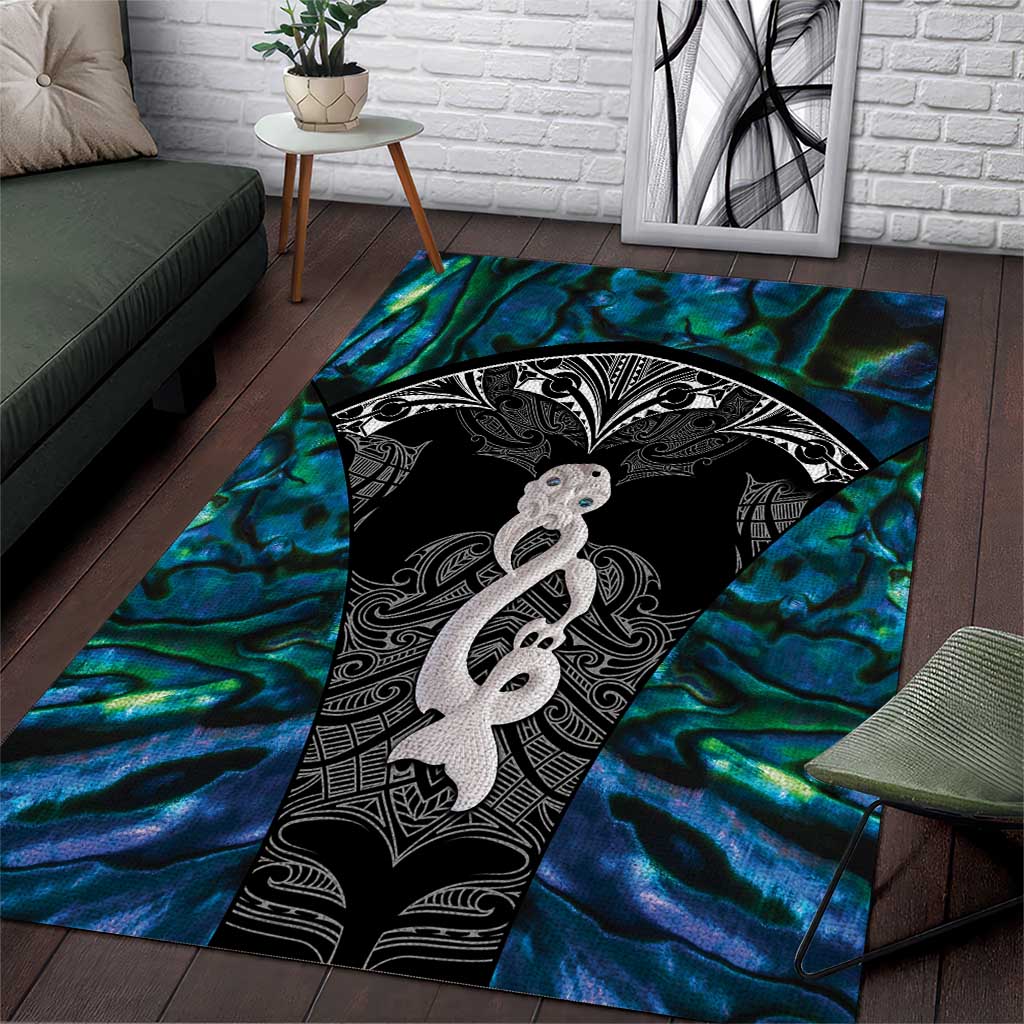 New Zealand Aotearoa Area Rug Maori Taniwha Paua Shell LT05 - Vibe Hoodie Shop