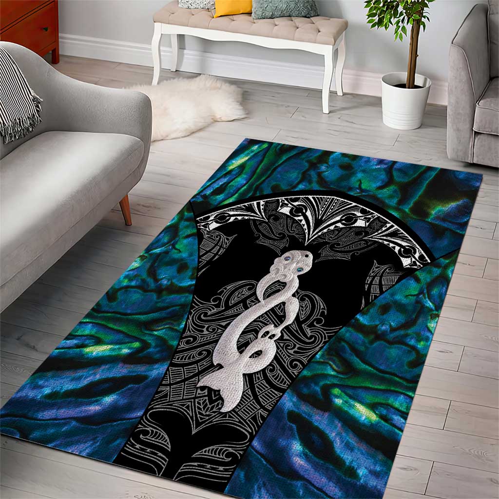 New Zealand Aotearoa Area Rug Maori Taniwha Paua Shell LT05 - Vibe Hoodie Shop