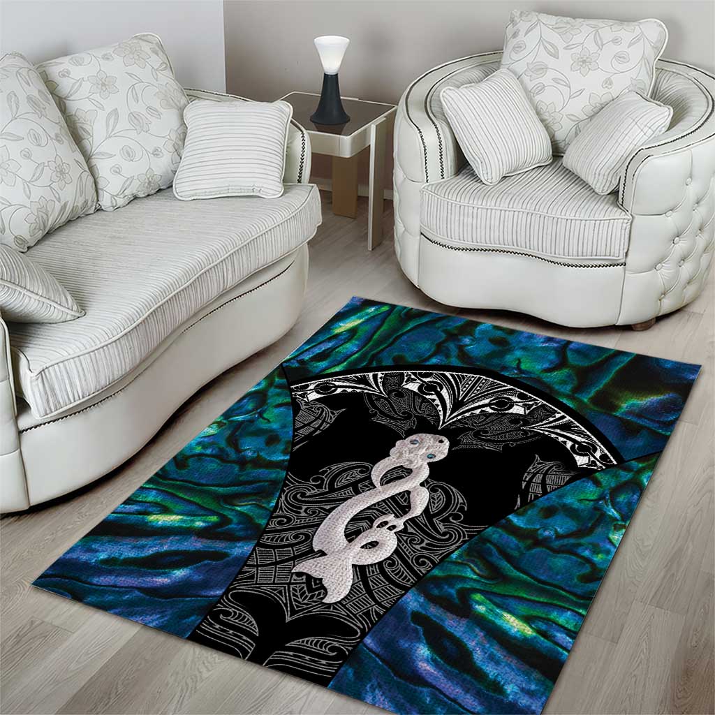 New Zealand Aotearoa Area Rug Maori Taniwha Paua Shell LT05 - Vibe Hoodie Shop