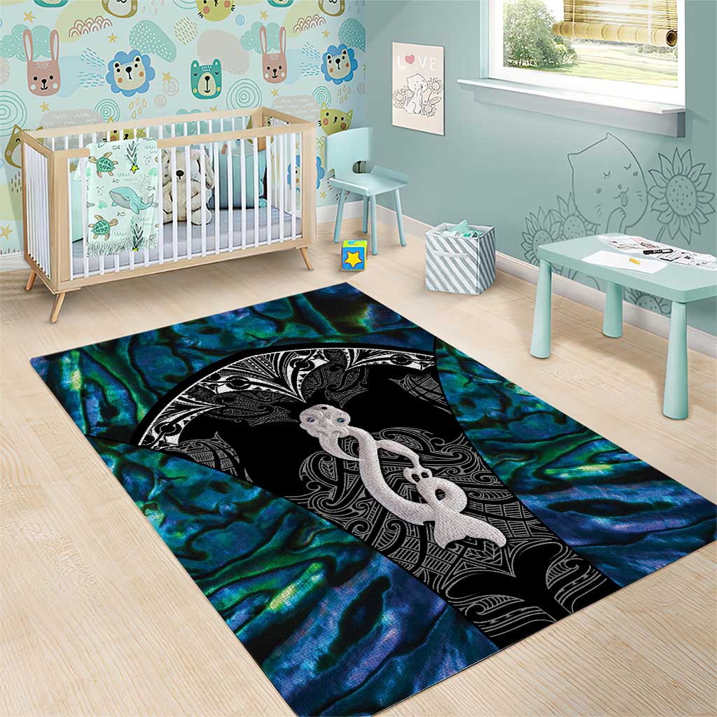 New Zealand Aotearoa Area Rug Maori Taniwha Paua Shell LT05 - Vibe Hoodie Shop